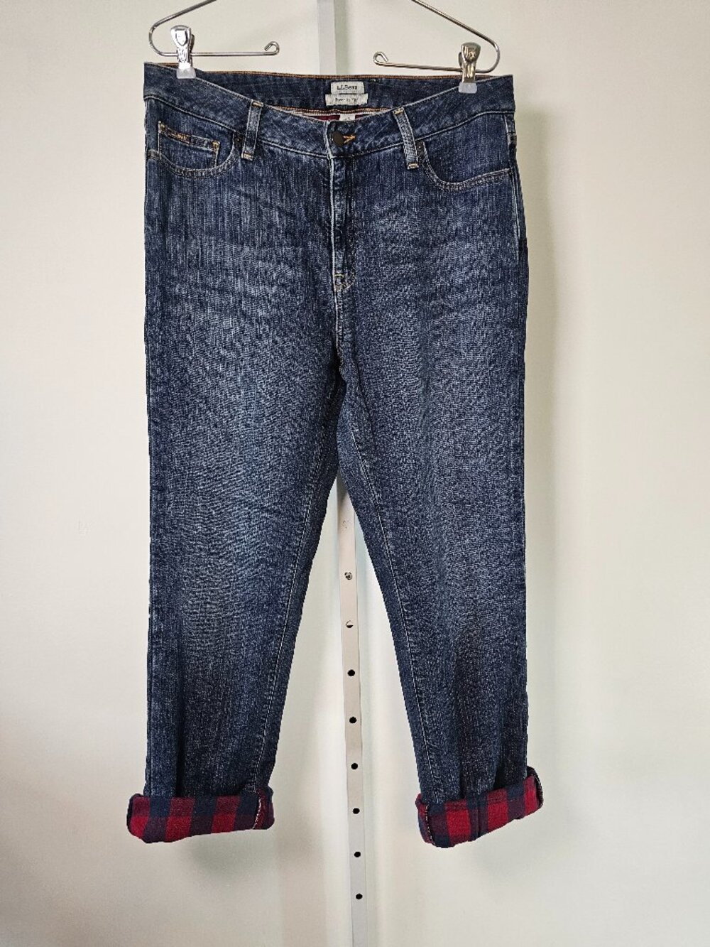 L.L. Bean Jeans Womens Favorite Fit Blue Flannel Lined Casual Winter 10